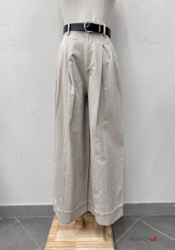 Farbiges Muster Hose aus Baumwolle mit Gürtel - ph 1