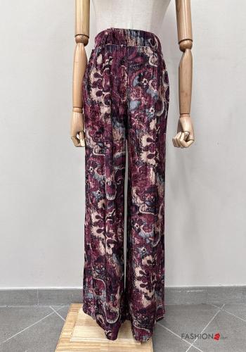 Pantalone wide leg Fantasia astratta con elastico - ph 1