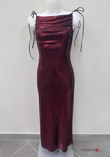 metallic backless long sleeveless adjustable Dress