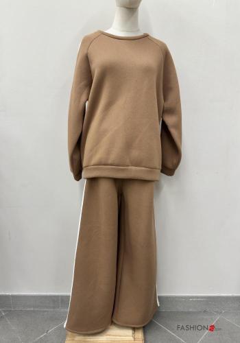 Tuta sportiva in Cotone wide leg maniche lunghe girocollo con elastico - ph 1