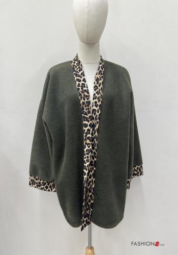 Animal print long sleeve Duster Coat