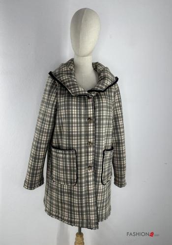 Vichy with collar Coat with buttons with pockets - ph 1