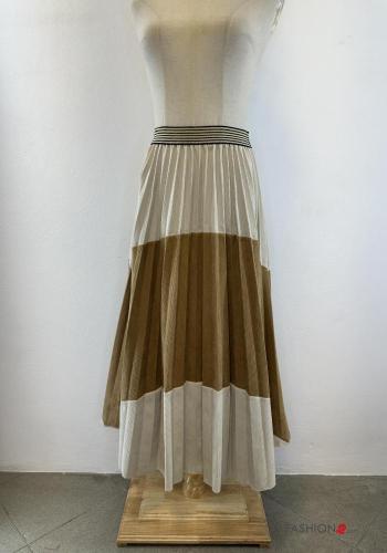 pleated long lurex Skirt with elastic