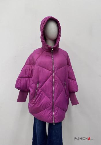 long sleeve quilted Puffer Jacket with zip with hood - ph 1