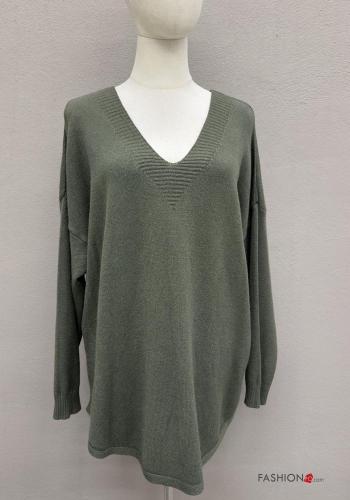 oversized long sleeve Sweater with v-neck - ph 1
