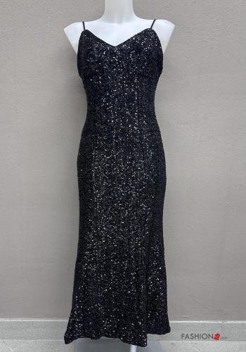 Abito senza maniche con paillettes scollo a V - ph 1