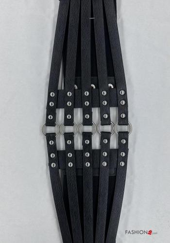 Ceinture avec clous avec élastique à boutons