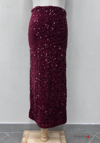 Gonna lungo con spacco con paillettes con elastico - ph 1