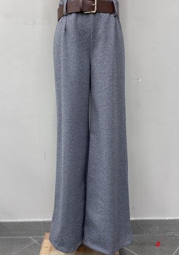 wide leg Hose mit Gürtel - ph 1