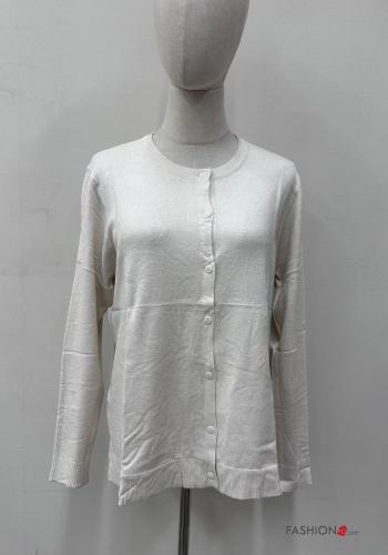 Cardigan girocollo con bottoni