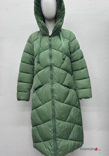 quilted Puffer Jacket with pockets with hood with zip