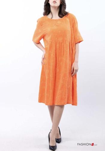 Robe en Coton manches courtes col rond à broderie - ph 1