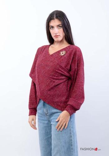 Maglione maniche lunghe asimmetrico scollo a V