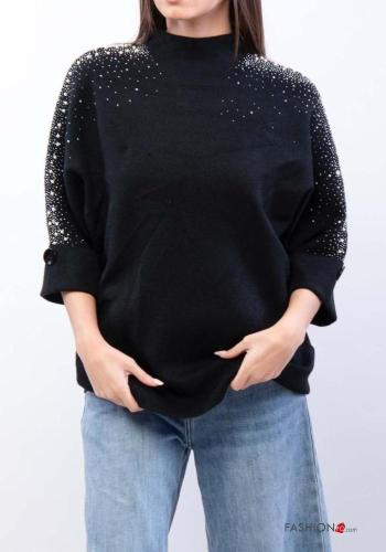 Sweater Rollneck 3/4 sleeve with rhinestones - ph 1