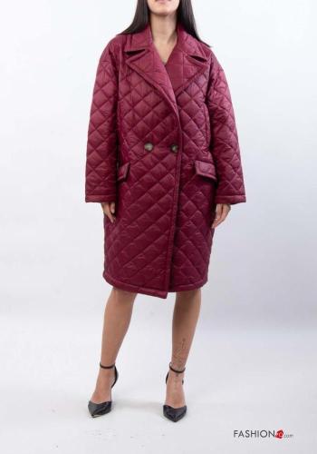 lange ärmel gesteppt Mantel mit Knöpfen mit Taschen - ph 1