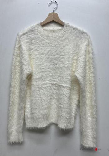 lange ärmel u-boot ausschnitt Strickpullover - ph 1