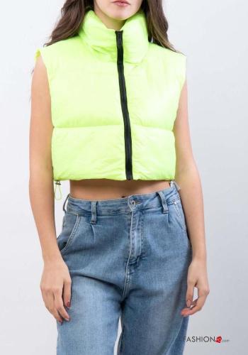 Plumífero sin mangas corto de cuello alto con cremallera - ph 1