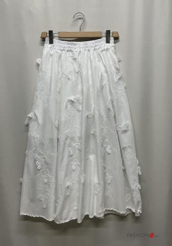 Gonna in Cotone Fantasia ricamata con elastico - ph 1