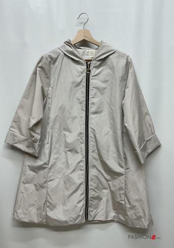 Corta-vento com fecho com capuz manga três quartos - ph 1