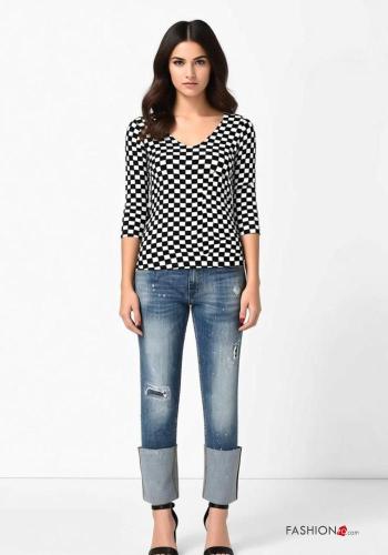 Vaqueros de Algodón tela vaquera con bolsillos con cremallera con botones - ph 1