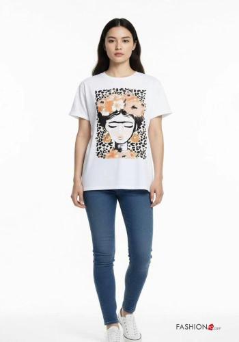 Kunstmuster T-shirt aus Baumwolle