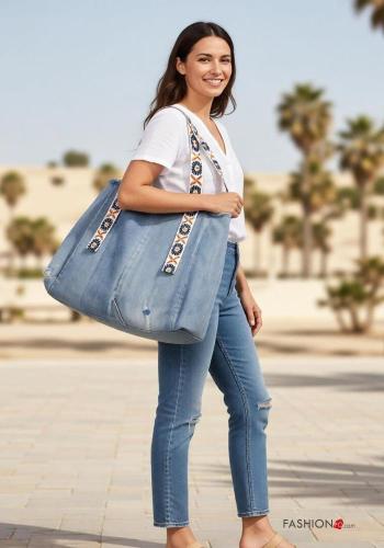 Mala de ombro em Algodão denim - ph 1