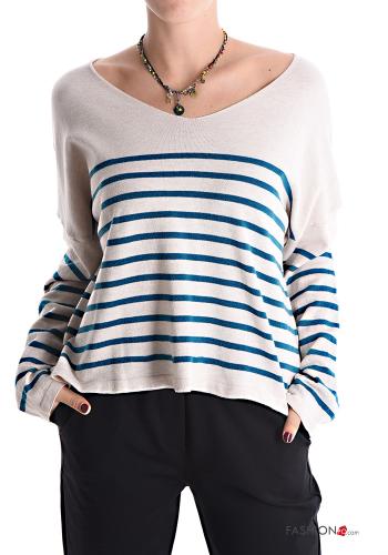 Striped Sweater with v-neck - ph 1