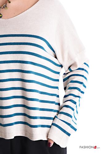 Striped Sweater with v-neck - ph 4