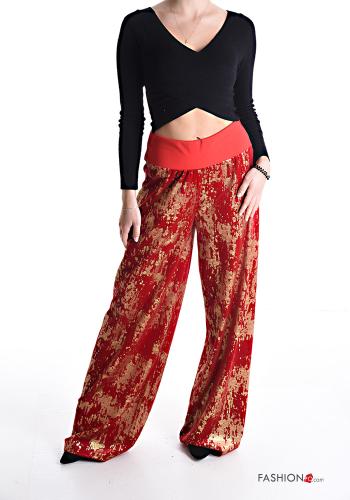 wide leg metallisiert Hose mit gummizug - ph 5