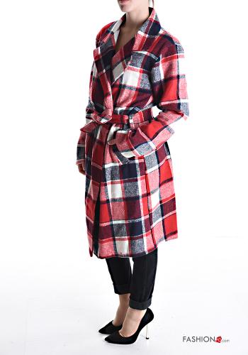 Tartan Coat with belt without lining with pockets - ph 3