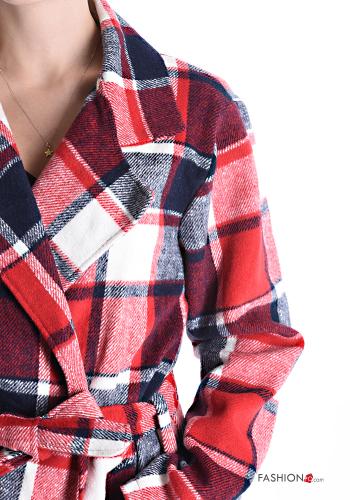 Tartan Coat with belt without lining with pockets - ph 4