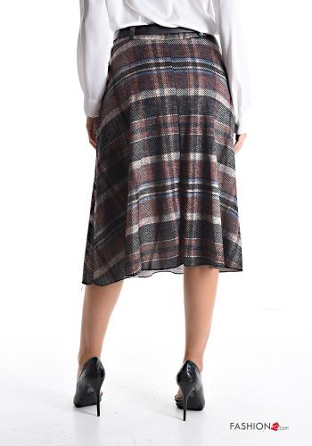 Gonna midi Fantasia tartan con cintura - ph 2