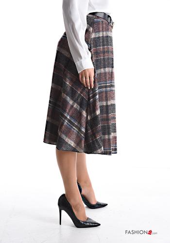 Gonna midi Fantasia tartan con cintura - ph 3