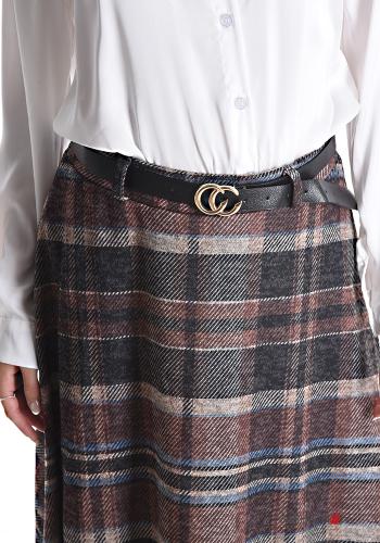 Gonna midi Fantasia tartan con cintura - ph 4