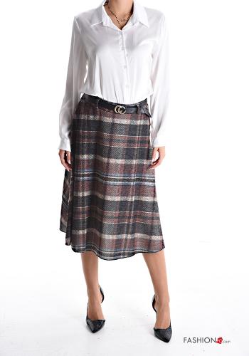 Gonna midi Fantasia tartan con cintura - ph 5