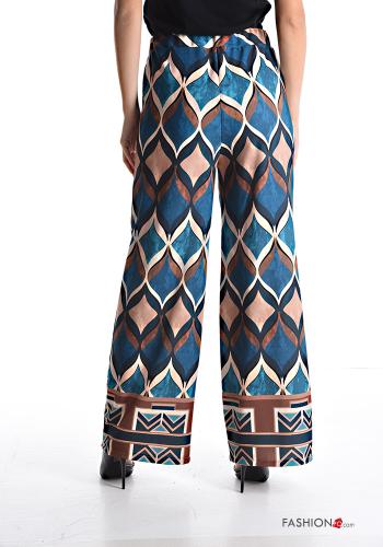 Pantalone wide leg Fantasia geometrica con elastico - ph 2