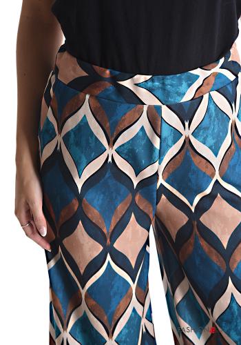 Pantalone wide leg Fantasia geometrica con elastico - ph 4