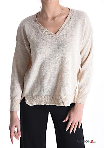 Cotton Sweater with v-neck - ph 1