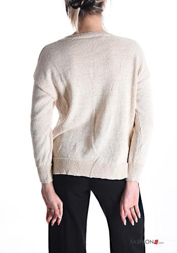 Cotton Sweater with v-neck - ph 2