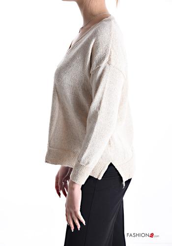 Cotton Sweater with v-neck - ph 3