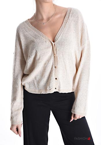 Cotton Cardigan with buttons with v-neck - ph 1