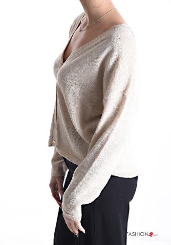 Cotton Cardigan with buttons with v-neck - ph 3