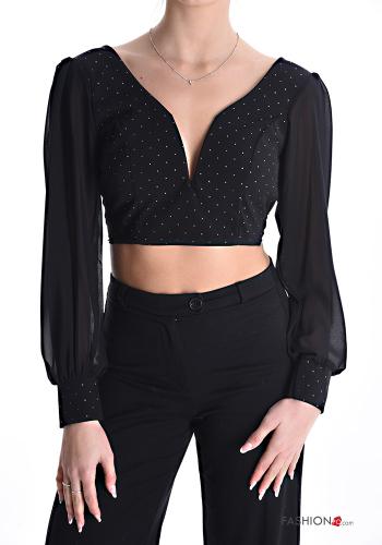 Top à dos nu avec noeud avec strass à col en V - ph 1