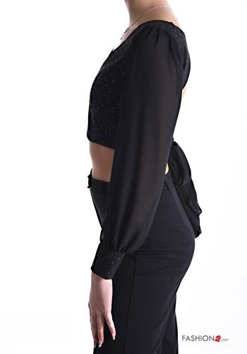 Top à dos nu avec noeud avec strass à col en V - ph 3