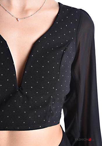 Top à dos nu avec noeud avec strass à col en V - ph 4