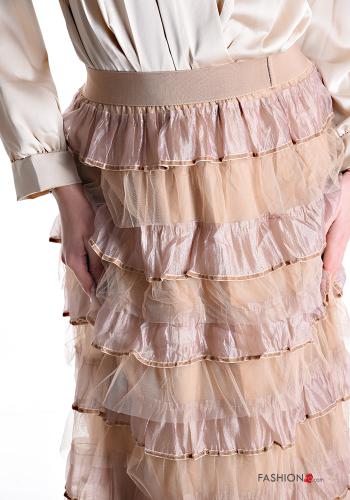 Jupe tulle Longuette à volants avec élastique - ph 4