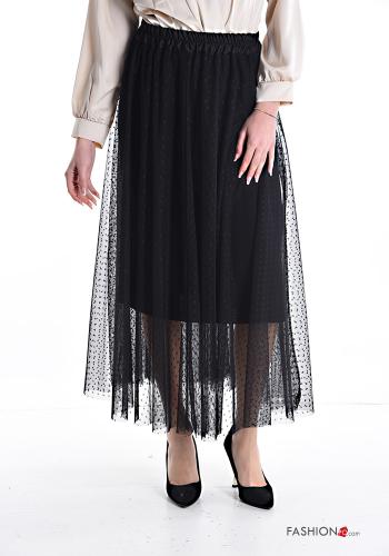 Polka-dot tulle Longuette Skirt with elastic