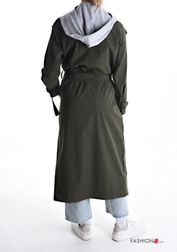Trench Coat with belt with buttons with hood with pockets - ph 2
