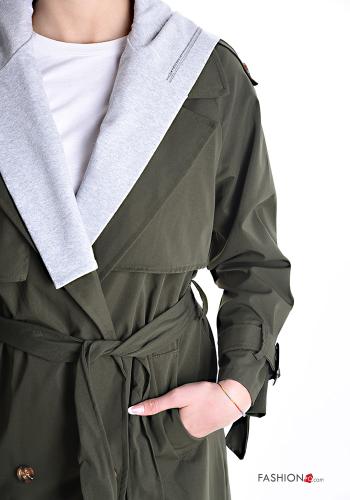 Trench Coat with belt with buttons with hood with pockets - ph 4