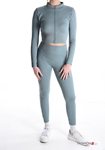 Set sportivo costine con zip